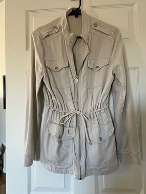 Express Light Beige Drawstring Utility Jacket - Women's